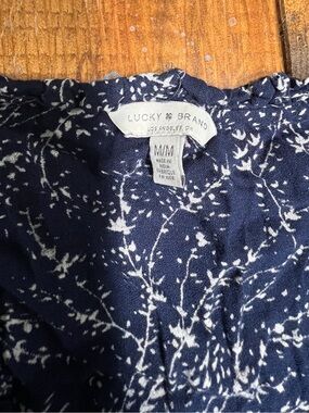Lucky Brand Navy and White Floral Top